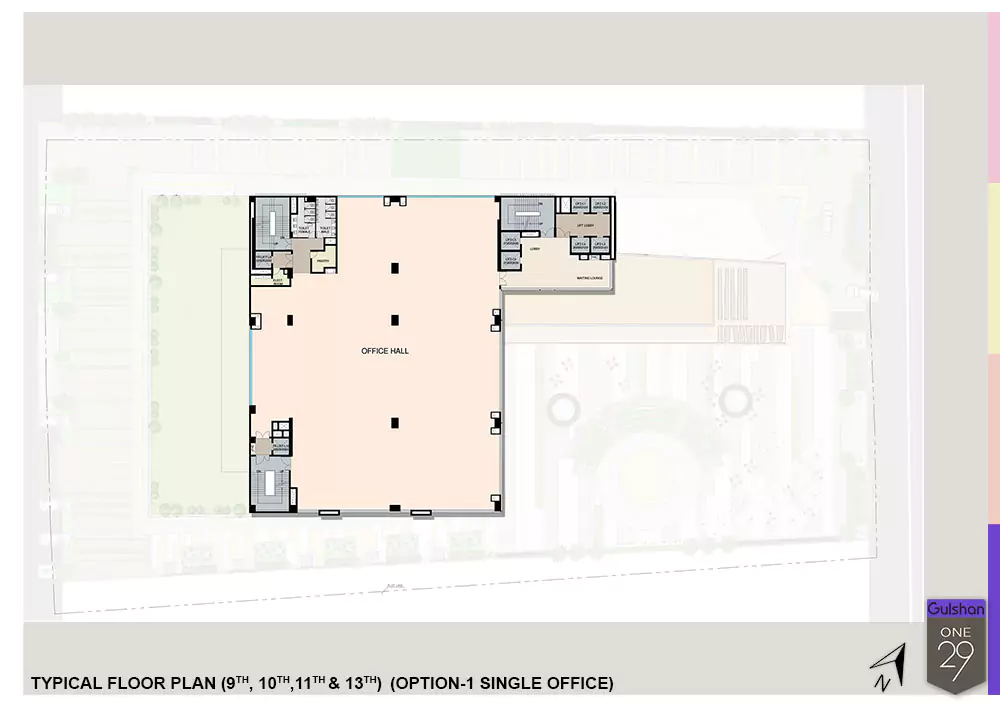 9th-13th Floor Plan 