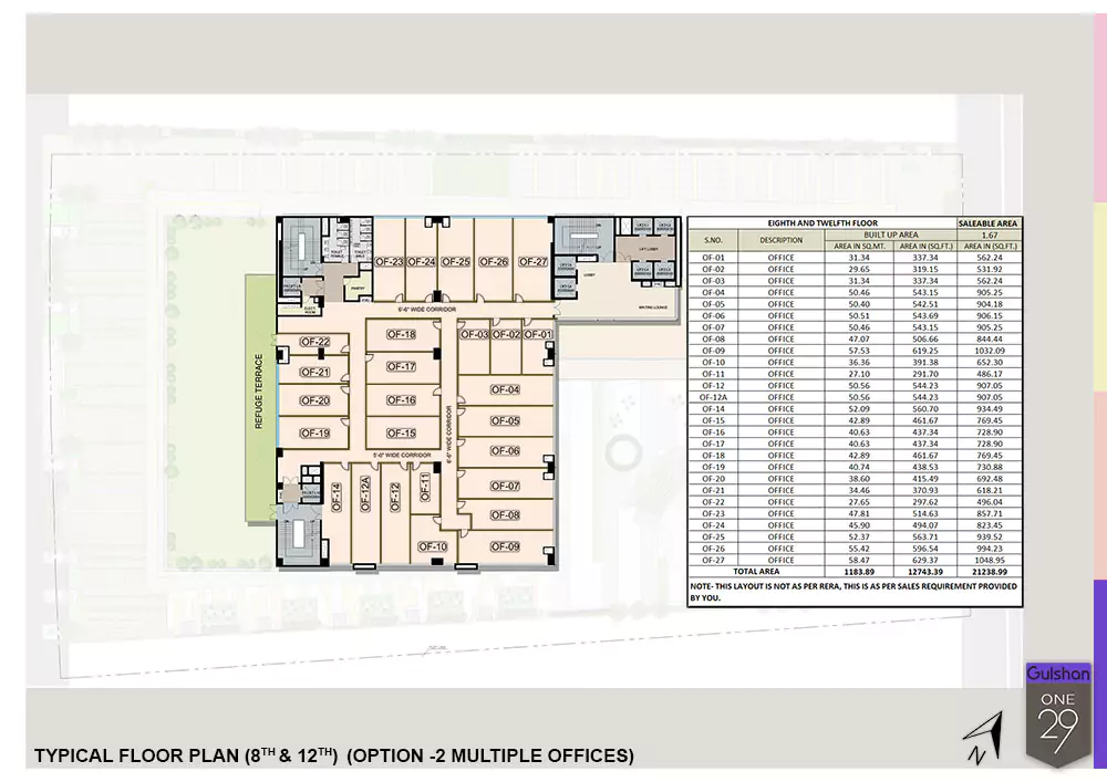 8th-12th Floor Plan Small Offices